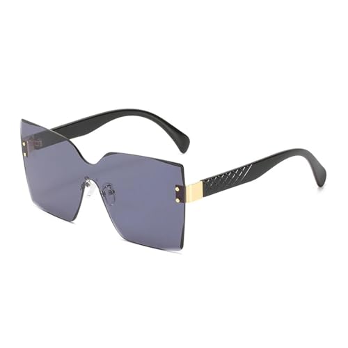Lunettes de soleil sans monture une pièce style vintage de grande taille pour dames et messieurs