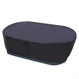 Yuanpgky Tankabdeckung für ovale Eisbäder und Gallonen-Pools, 210D Oxford-Gewebe, wasserdichte Outdoor-Wannenabdeckung mit Kordelzug für sicheren Sitz, passend für 150/100/150/300 Gallonen