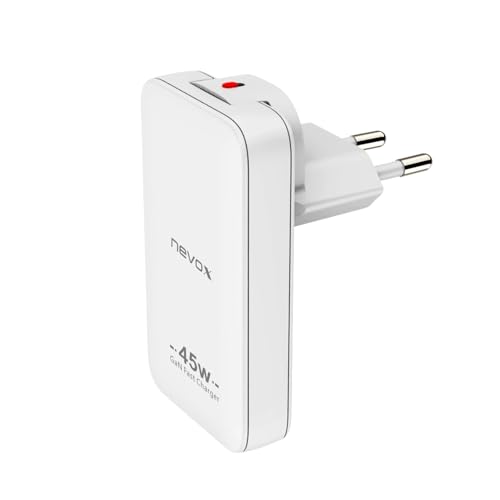 Chargeur USB C PD PPS 45W chargeur double port GaN alimentation rapide universelle blanche