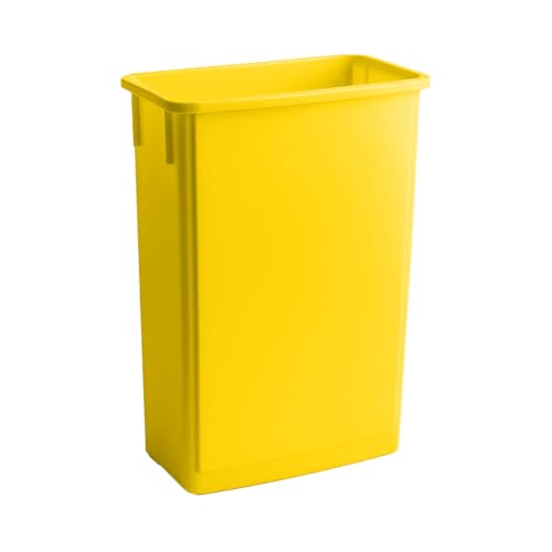 Image of 23 Gallon Slim Rectangular Garbage Can - Yellow
