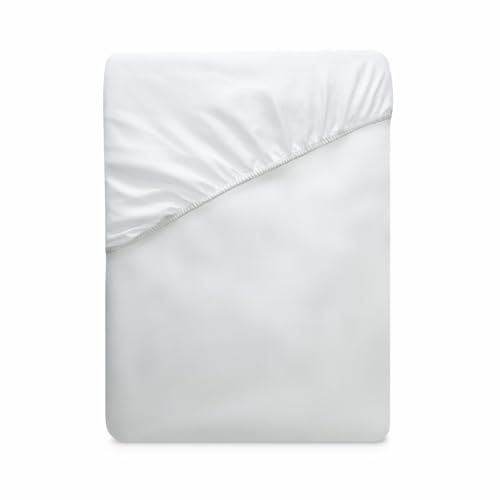 Duérmete Online - Funda Protector Ajustable para Colchón, Impermeable y Transpirable, Tacto Suave, Tejido Algodón Natural, Antiácaros y Antibacterias, Blanco, 150 x 200