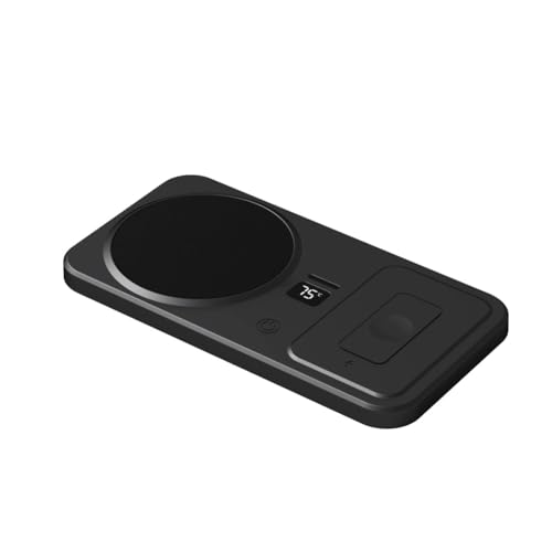 Jnchdghwa Calentador de Tazas y Cargador de Teléfono 2 en 1, Cargador Inalámbrico, Calentador de Bebidas, Carga Inalámbrica USB Magnética, Negro, Enchufe Europeo