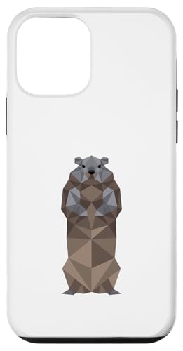Polygonal Groundhog Illustration Polygon Woodchuck Marmot �X�}�z�P�[�X iPhone 12 mini �p