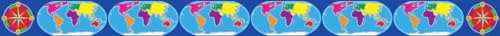 World Map and Compass! Borders with Corners
