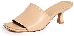 Vince Womens Women's Ceil Mafalda Slide Mid Heel Sandal Heeled, Blonde Beige Leather, 8