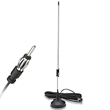 BOOBRIE FM/AMラジオアンテナ 車用・室内用 マグネティックベース 3M延長ケーブル DINコネクタ カーラジオ用 ユニバーサルカー 磁気ベース アンテナ