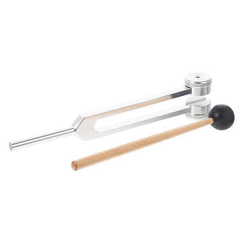 UPKOCH Clinical Grade 128hz Tunning Fork Silver Aluminum Clasp Ear Tuning Fork Smooth Extension Handle for Nerve Sensory Testing