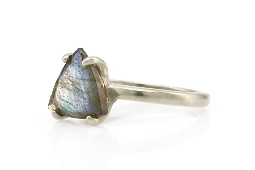 Bagues Uniques Anemone bague en labradorite argent 925 bijou vintage artisanal femmes