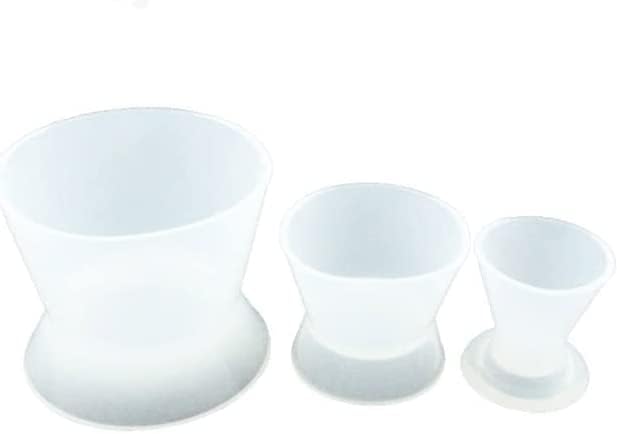 OUBO Flexible Dental Lab Silicona Mezcla Taza Acrílico Antiadherente Tazón Dappen Plato (3PCS)