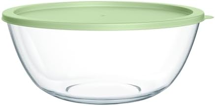 Extra Large Glass Mixing Bowls Clear Glass Salad Cooking Bowls for Kitchen Salad Bread Storage (4.7Qt) - Thumbnail 3