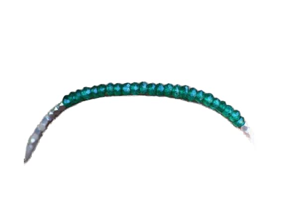 Bracelet émeraude perles rondelles 3mm en pierres facettées