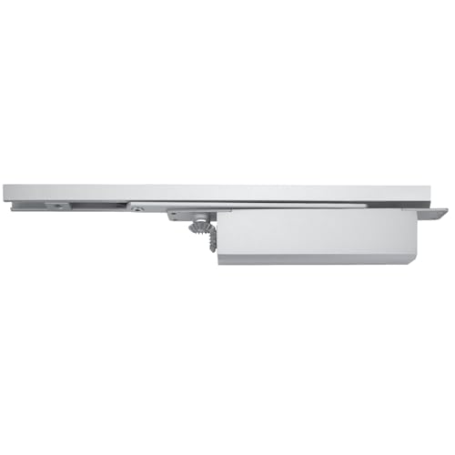 Image of Hettich HCS 400 Door Closer with Hold Open Slide Rail (EN2-4) | 180 Opening Angle, Adjustable Closing | for 850-1100mm Width & Max Door Weight: 120kg | Silver Finish, 500,000 Cycle Tested