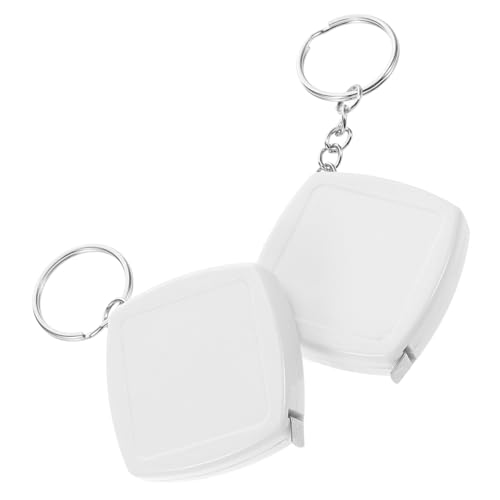 Cinta métrica mini blanca con llavero compacta de acero miniatura 1