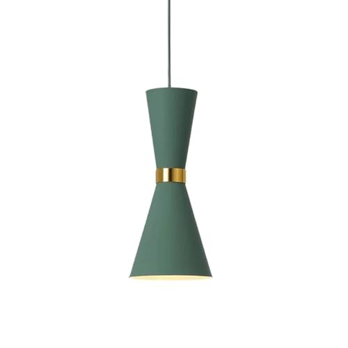 Suspension nordique en métal vert pour illuminer la table de la salle à manger