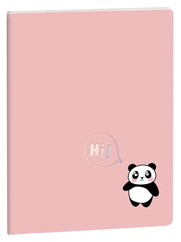 EXACOMPTA - Ref. 2105038E – 1 caderno bonito amigos às riscas Panda 15 x 21 cm, visual panda