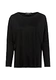 Rundhalsausschnitt HALLHUBER Oversized Longsleeve aus reinem Tencel™ mit Seitenschlitzen Oversized Black, M