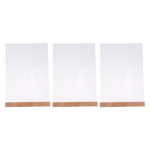 Porte-affiches transparent acrylique à socle bois stable pour menu et photo