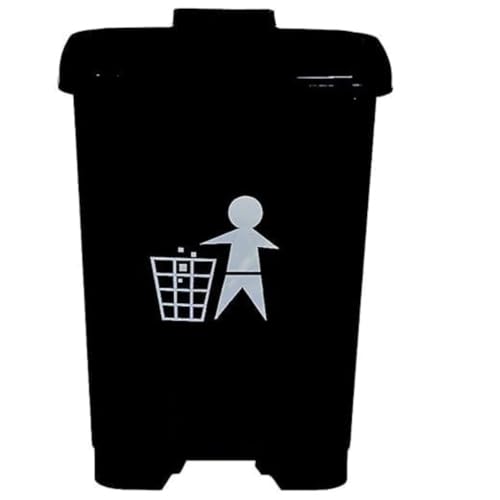 Image of Biomedical Waste Bin 20L Black - Plastic Pedal Dustbin for Hospitals Clinics and Labs with Foot Operated Lid, Includes 5 Free Bio Hazard Bags, Durable and Hygienic
