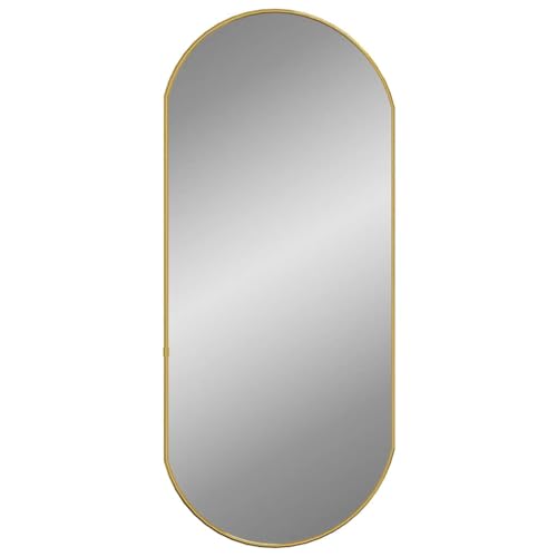 vidaXL Espejo de Pared Ovalado Colgante Decoración Dormitorio Habitación Salón Sala de Estar Pasillo Tocador Cuarto de Baño Entrada Dorado
