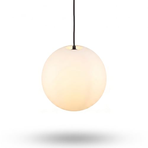 Image of PRETYZOOM 12cm Frosted White Glass Globe Lampshade, Opal Round Light Cover Replacement for Ceiling Pendant, Wall Sconce or Table Lamp, Frosted Sphere Lamp Shade in Milk Glass, 5.5cm Hole