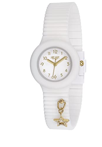 Hip Hop, Orologio Donna Collezione Dancing In The Light HWU1088, Only Time - Movimento Al Quarzo 3H, Cinturino In Silicone E Chiusura Con Bottone Di Sicurezza, Colore Bianco - 3