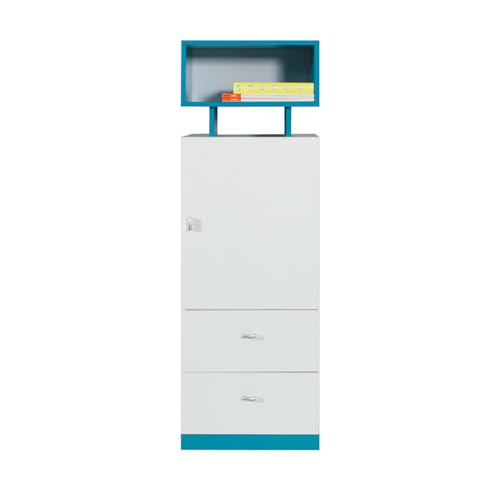 Lomadox Kinderzimmer Jugendzimmer Kleiderschrank Schrank Regalschrank modern in weiß mit türkis