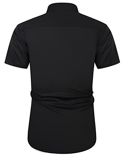 J.VER Men's Short Sleeve Dress Shirt Non Iron Stretch Regular Fit Summer Business Smart Casual Button Down Shirts