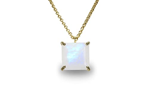 Bijoux séduisants en pierre de lune, collier d'exception en or 14K