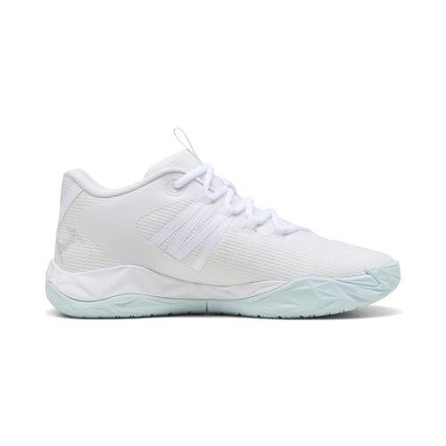 PUMA Erwachsene Dagger 2 Mid Basketballschuhe 48, White Silver Feather Gray Metallic – Ansicht 5