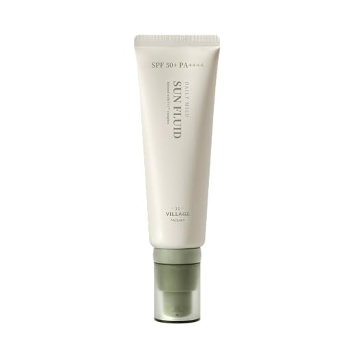 [VILLAGE 11 FACTORY] DAILY MILD Sun Fluid (50ml) Coreano Cura della Pelle – Crema Solare Liquida e Leggera – Protegge dai raggi UV – Illumina la carnagione – Idrata – Anti-invecchiamento