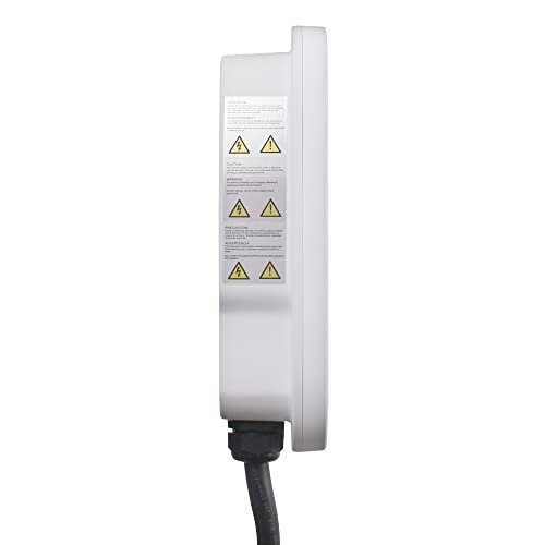 Image of Leviton Level 2 EV Charger, 48 Amp, 208 /240 VAC, 11.6 kW Output, 18' Charging Cable, Indoor /Outdoor Hardwired EV Charging Station, EV480 EVSE, White-Black
