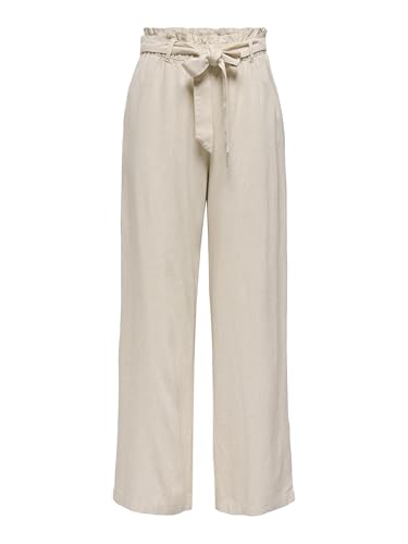 Pantalon en lin femme Jacqueline de Yong JDYSAY MW Belt taille mi-haute
