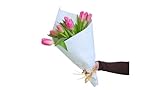 FLORES SOLIDARIAS - Ramo De Tulipanes Naturales - Ramo De Flores - 10 Tulipanes Tallos Rosa - Ramos De Flores Naturales A Domicilio - Regalos San Valentin - Envio 24H