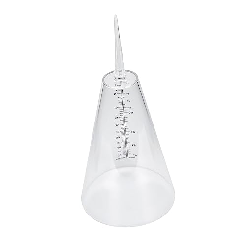 BCOATH 1Pc Transparent Cone Shaped Rain Gauge with Sturdy Spike Accurate Rainfall Measurement for Garden Agriculture and Meteorological Use Easy to Read Water Level Scale