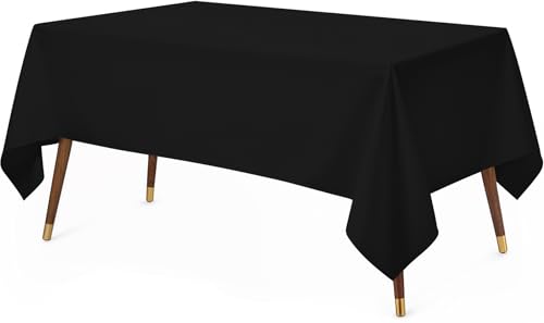 Utopia Kitchen Rectangle Table Cloth 1 Pack (60x84 Inches), Tablecloth Machine Washable, Polyester Table Cover for Dining, Buffet Parties, Picnics, Events, Weddings and Restaurants, Black