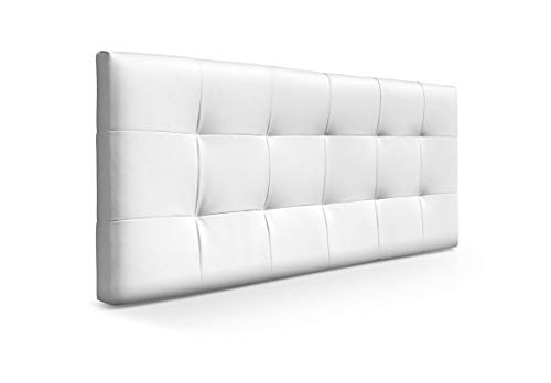 SUENOSZZZ ESPECIALISTAS DEL DESCANSO Cabecero de Cama San Francisco tapizado en Polipiel para Camas de 80 (90 x 57 cm) Polipiel Blanco