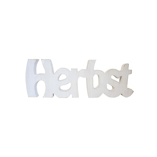 HEITMANN DECO Holz-Schriftzug „Herbst“ in Weiß – Deko-Aufsteller für Herbst (31 cm), aus Holz, als Tisch- & Fensterdeko HEITMANN DECO Holz-Schriftzug „Herbst“ in Weiß – Deko-Aufsteller für Herbst (31 cm), aus Holz, als Tisch- & Fensterdeko