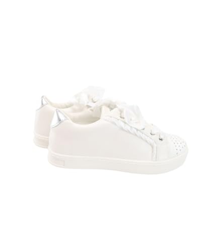 SIRRI Girls White Ruffle Sneakers with Rhinestones – Perfect Footwear for Daily Wear3