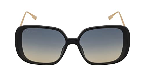 Image of Ted Smith Men's Women's UV Protection Blue Yellow Lens Black Over Sized Sunglasses