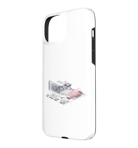 Image of RAM Card Wireframe Computer Motherboard IT Tech Geek Nerd Case for iPhone 15 Plus