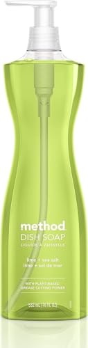 Method Dish Soap, Lime + Sea Salt, Tough on Grease, 18 Fl Oz...