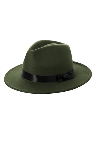 Image of BABEYOND 1920s Fedora Hat for Men Gatsby Wide Brim Fedora Hat Felt Panama Cap with Band for Women Men
