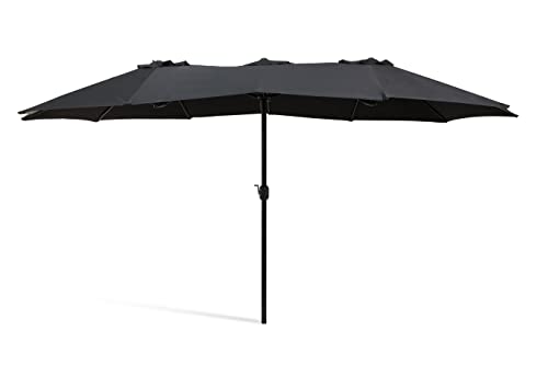 909 OUTDOOR Sombrilla de jardín Doble, Sombrillas rectangulares Grandes, Sombrilla de jardín Impermeable, Plegable, Negro, Base no incluida, 450 cm x 270 cm Cover