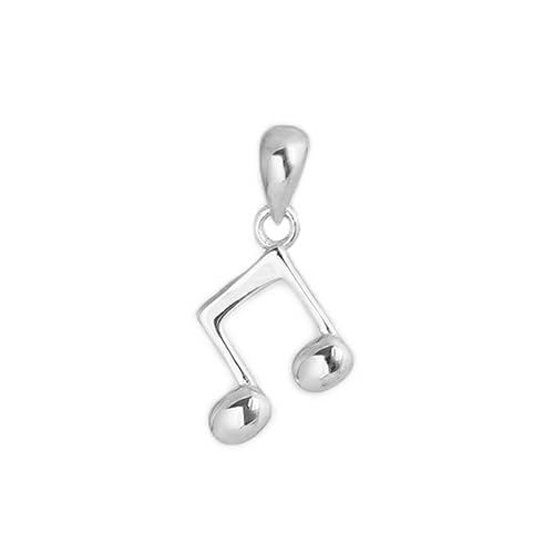 SUGARKITTEN LONDON Ciondolo a forma di nota musicale, in argento Sterling, per collana e braccialetto, Small, Argento sterling, Nessuna pietra preziosa
