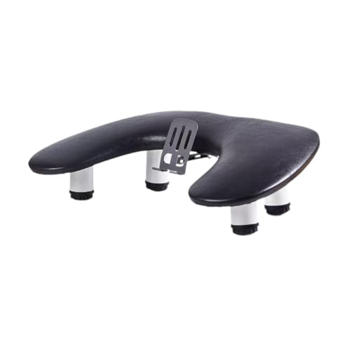 Fhtdhm Reposabrazos Ergonómico en Forma de U de Piel Sintética, con Soporte para Teléfono, Ideal para Manicura en Casa O en Un Salón de Uñas, Negro