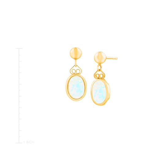 Created Opal Drop Earrings In 14K Gold #TOP3