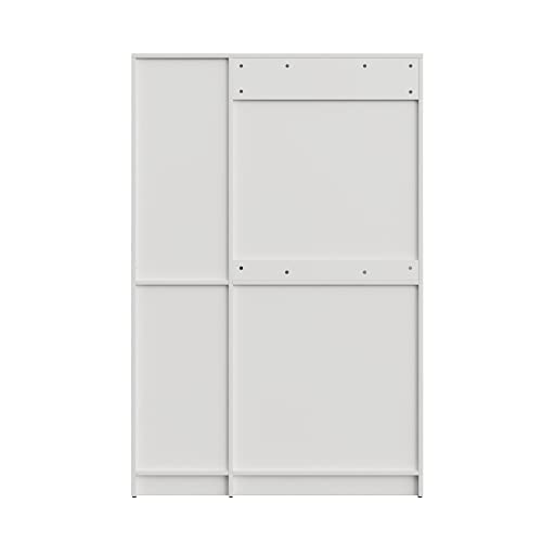 Image of Wakefit Wardrobe | 1 Year Warranty | Engineered Wood Almirah, Cupboard for Clothes Storage | 3 Door, 1 Drawer, 1 Hanging Space | Organza Plus - Frosty White