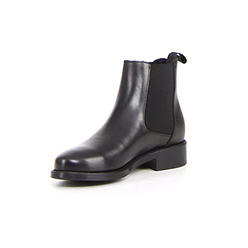 Frau 98N3 Noir Beatles Chaussures Femme Bottines Cuir élastique - Les Beatles, Paul McCartney, John Lennon, RIngo Starr, George Harrison Frau 98N3 Noir Beatles Chaussures Femme Bottines Cuir élastique