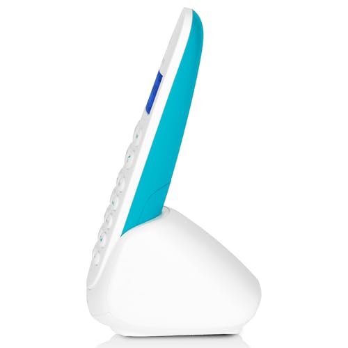 Teléfono inalámbrico PDX DECT 300BW azul con tecnología de gran alcance 4