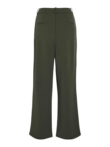 Pantalon Large à Boutons VILA Viclua Hw Noir Taille Haute - 3